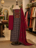 Semi stitched cotton suit-Patola print-38