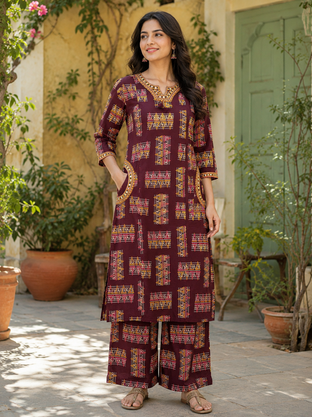 Jaipuri cotton,sanganeri hand blocked Co-Ord set