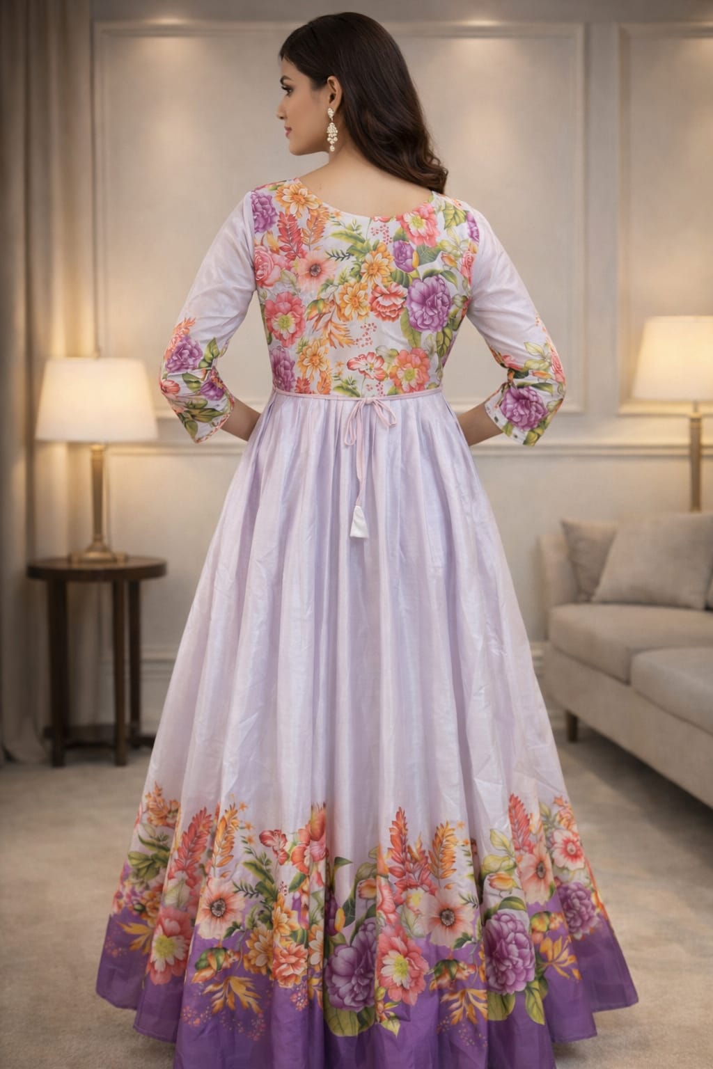 Anarkali suit with organza dupppta-60
