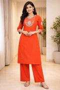Dhabu cotton co-ord set with work