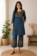 Dhabu cotton co-ord set,gamthi work & hangings