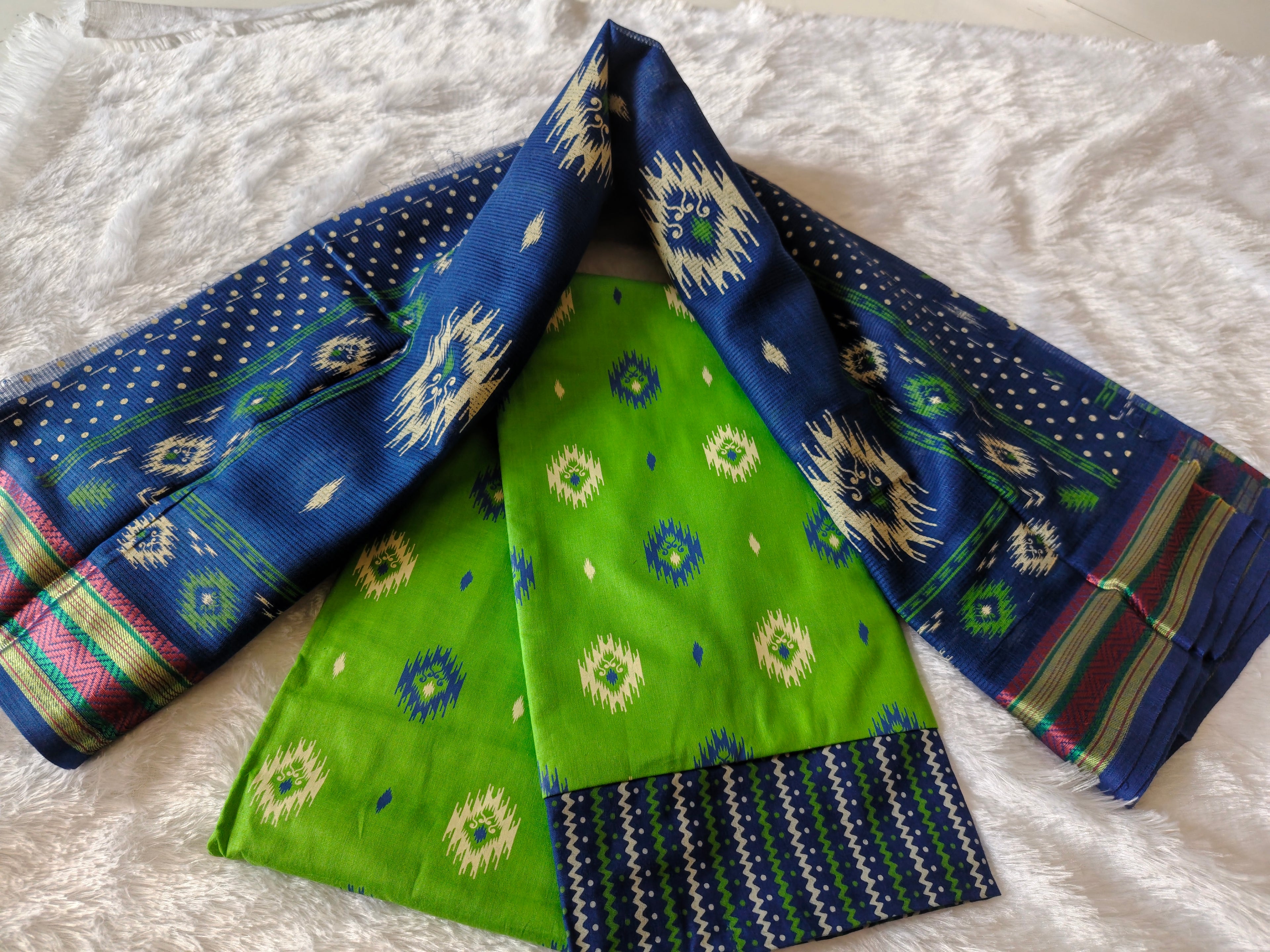 Unstitched suit-Bagru cotton suit-40