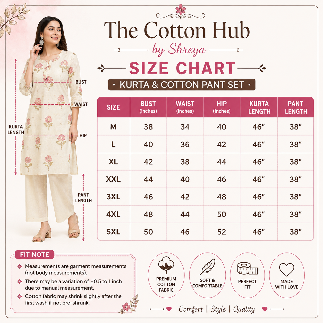 Plus size cotton 3 piece set-33